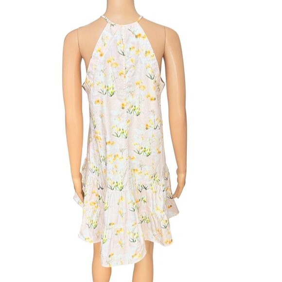 Rebecca Taylor ballet combo dress blush floral shift halter size 4 cotton - Picture 4 of 8